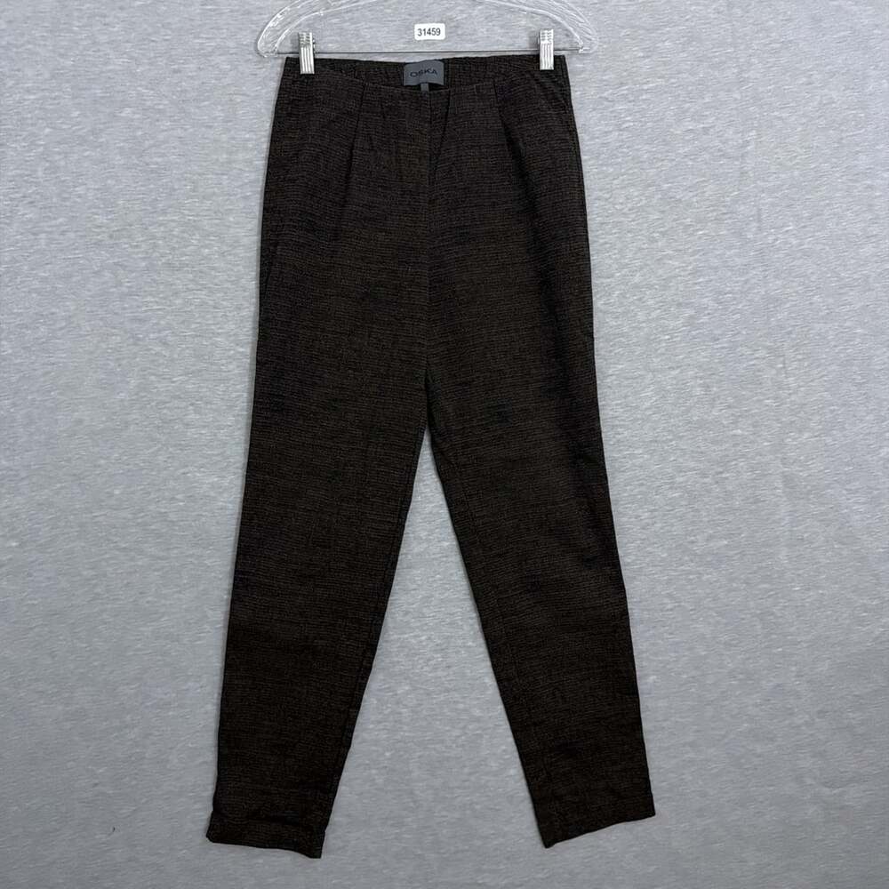 OSKA Womens Size 1 Brown Polyamide Pull On Tapered Pants E-Waist